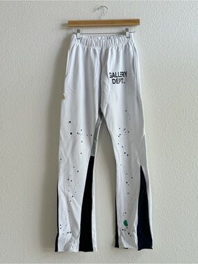 GALLERY DEPT White Paint-Splatter Sweatpants with Black Panels